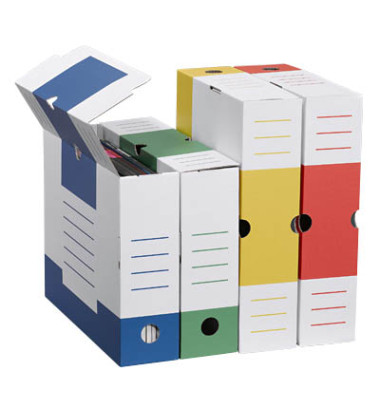 Archivboxen farbsortiert