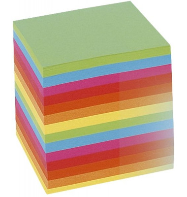 Zettelklotz 8812, 9x9x9cm, farbig sortiert, Papier, inkl.: 700