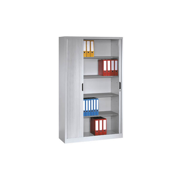 4025314278736 - Rollladenschrank mit Horizontal-Jalousie HxBxT 1980 x 1200 x 420 mm 4 Fachböden 5 Ordnerhöhen lichtgrau