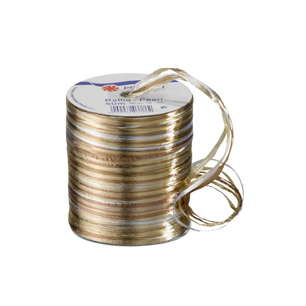 4009236037862 - Geschenkband Raffia 138-104 3mm x 50m glänzend creme braun 4009236037862 Präsent