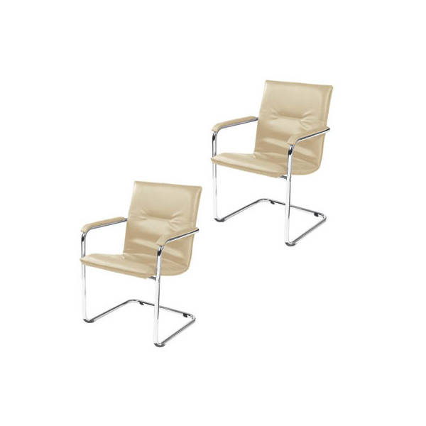 4045513003014 - Rumba beige Schwingstühle Kunstleder 4045513003014 RUMBA CHROM V46 2 Stück