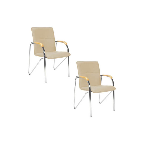 4045513003045 - Besucherstühle beige Kunstleder 4045513003045 SAMBA CHROM V461007 2 Stück