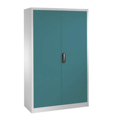 Aktenschrank 9460-000, Stahl abschließbar, 5 OH, 120 x 195 x 40 cm, blau/lichtgrau