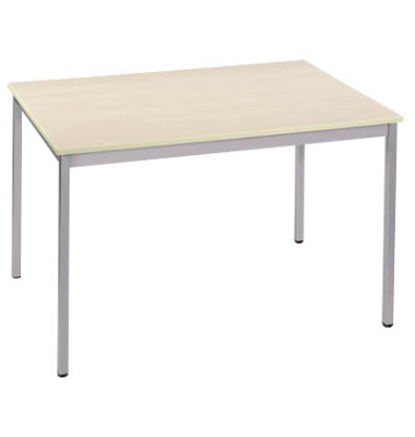 Schreibtisch 76REA, 74cm (H), 70x60cm (BxT), rechteckig, ahorn / alu