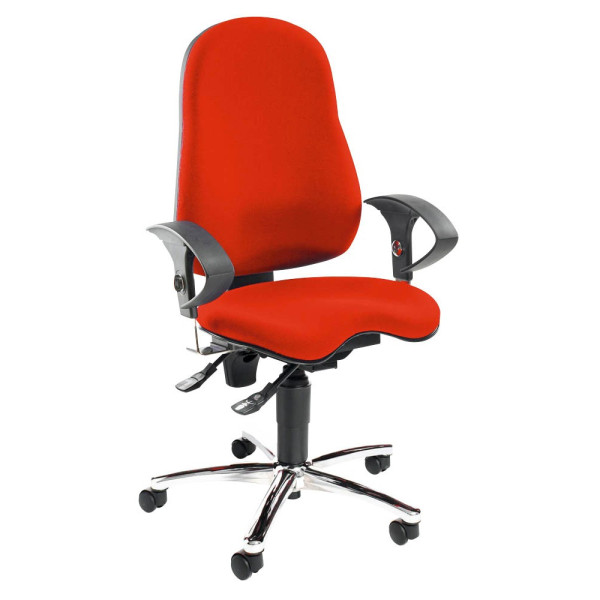 4014296684673 - Bürodrehstuhl Sitness 10 mit Armlehnen rot 4014296684673 Topstar