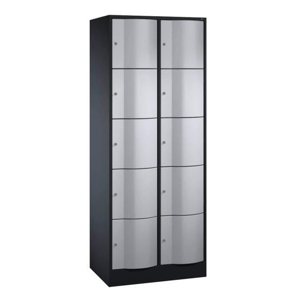 4053597377341 - Schließfachschrank Resisto 8570-272 Metall 2 Abteile mit 10 Fächern abschließbar 77x195cm (BxH) silber