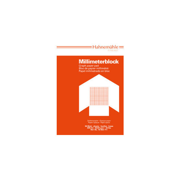 4011367627119 - Millimeterpapier A3 rot opak 80 85g 1mm-Teilung 50 Blatt 4011367627119 Hahnemühle