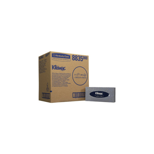 5027375026300 - KLEENEX® Kosmetiktücher Standard-Box 2-lagig weiß 1 Karton = 21 Boxen à 100 Tücher