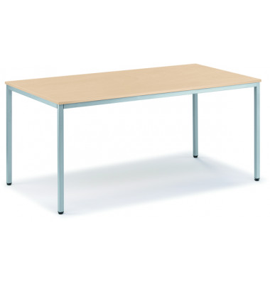 Besprechungstisch Deskin-Line 217264, 72cm (H), 120x80cm (BxT), 6 Personen, rechteckig, ahorn / Silber