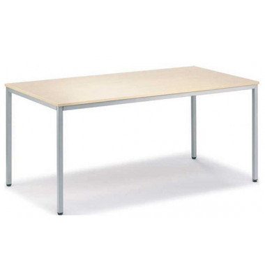 Besprechungstisch Deskin-Line 217265, 72cm (H), 140x80cm (BxT), 6 Personen, rechteckig, ahorn / Silber