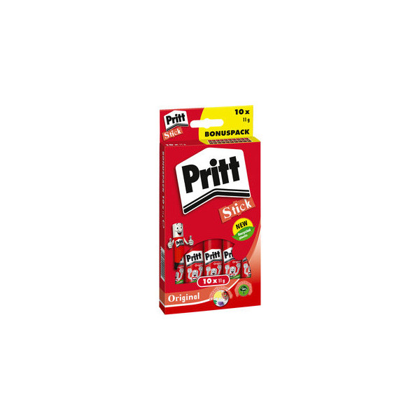 5410091268350 - Klebestift PRITT Multipack 10 x 11 g anwendbar bei Papier Pappe Fotos umweltschonend auswaschbar bei 20° C farblos