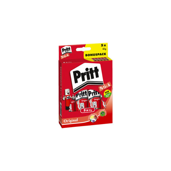 5410091268398 - Klebestift PRITT Multipack 5 x 43 g anwendbar bei Papier Pappe Fotos umweltschonend auswaschbar bei 20° C farblos