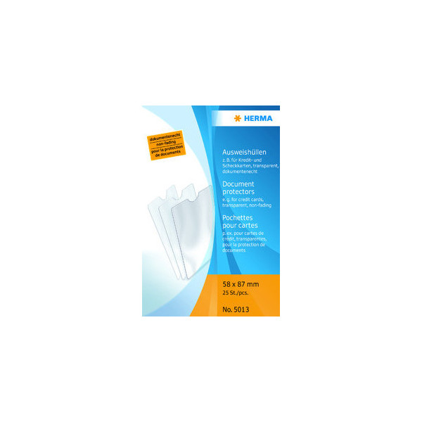 4008705050135 - HERMA protective pocket - for 58 x 87 mm - transparent (pack of 25)