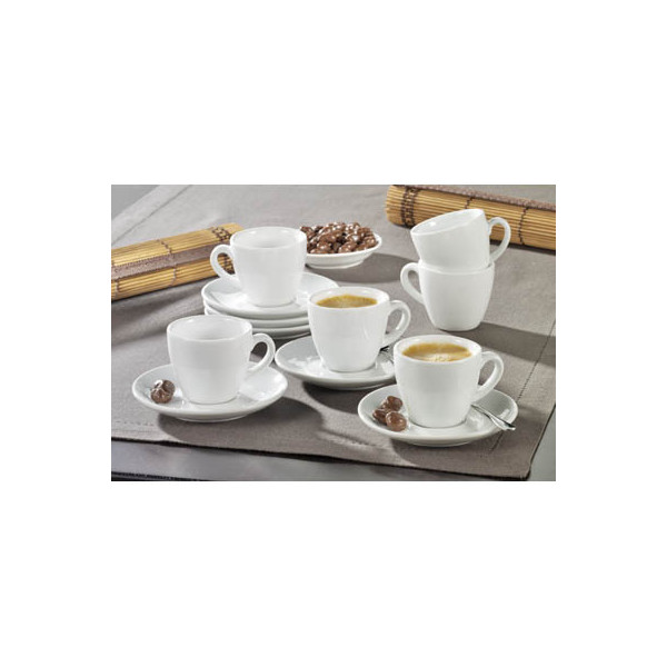 4007796026029 - Espressotassen-Set BISTRO 6 Tassen & Untertassen jeweils 01 l H 58 mm Porzellan weiß