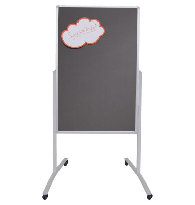 Kombistellwand PRO Mobil, MTF801312, 76x121cm, lackiert, Aluminium