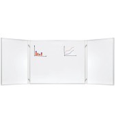 Whiteboard klappbar K90/120, 120/240x90cm, emailliert, Aluminiumrahmen