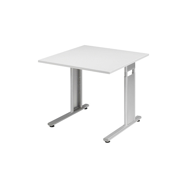 4038933159577 - Schreibtisch Flex S-617101-LS manuell höhenverstellbar 68-82cm (H) quadratisch grau   Silber 4038933159577 Geramöbel