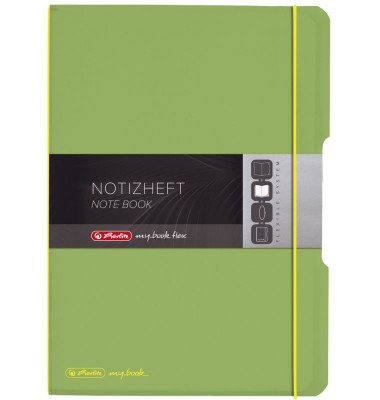 Notizheft flex PP, liniert + kariert (je 40 Blatt), Papier 80g, hellgrün,