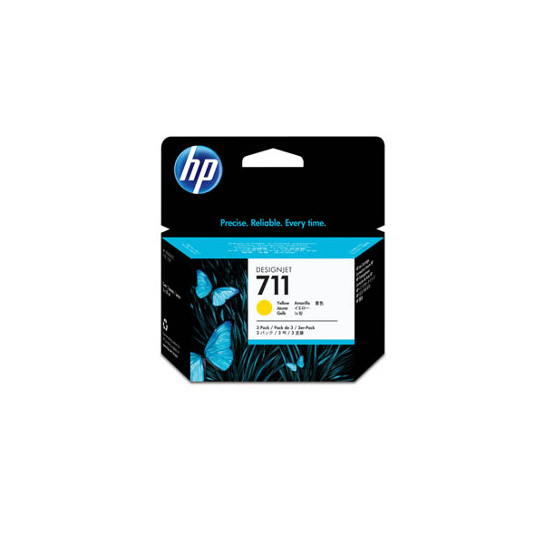 0886112841195 - Hewlett Packard - hp CZ136A 3x original Druckerpatrone 711 gelb (CZ136A)