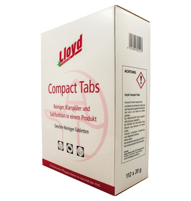 Spülmaschinentabs Compact mit Klarspühler & Salzfunktion 95074 112x 18g Tabs