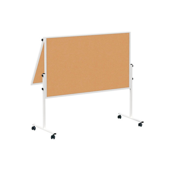 4002390052665 - Moderationstafel Solid 636 68 82 120x150cm mobil Kork + Kork (beidseitig) pinnbar klappbar braun + braun