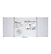 Klapp-Whiteboard MAULstandard, 6458084, geschlossen: 100x120cm / geöffnet: 100x240cm, kunststoffbeschichtet, Aluminium