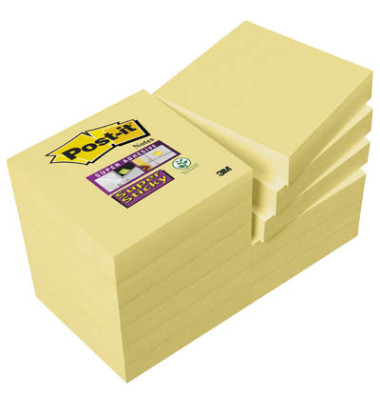 Haftnotizen 622-12SSY, Super Sticky Notes, 48x48mm, gelb, quadratisch