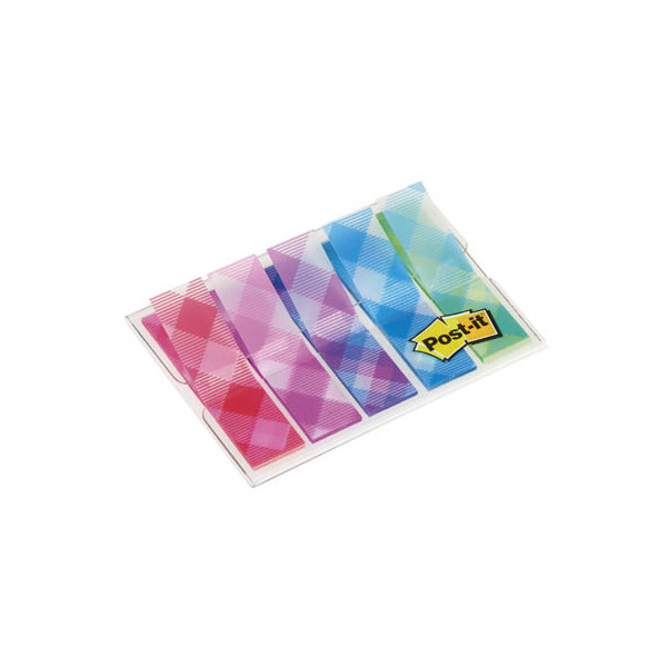 4054596007482 - Post-it® Haftmarker 5x20 Haftmarker Index Gingham rot pink türkis blau lila