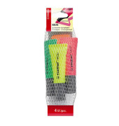 Textmarker-Set neon, 72/4-1, Etui, 4-farbig sortiert, 2-5mm Keilspitze