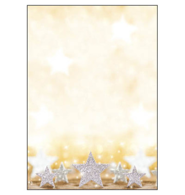 Motiv-Weihnachtsbriefpapier Glitter Stars DP029 A4 90g 