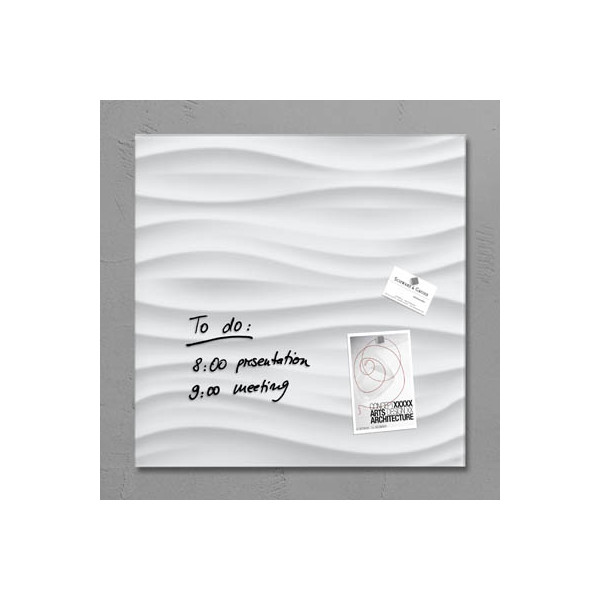 4004360844034 - Glas-Magnetboard artverum GL 256 48x48cm weiß Design White Wave 4004360844034 Sigel