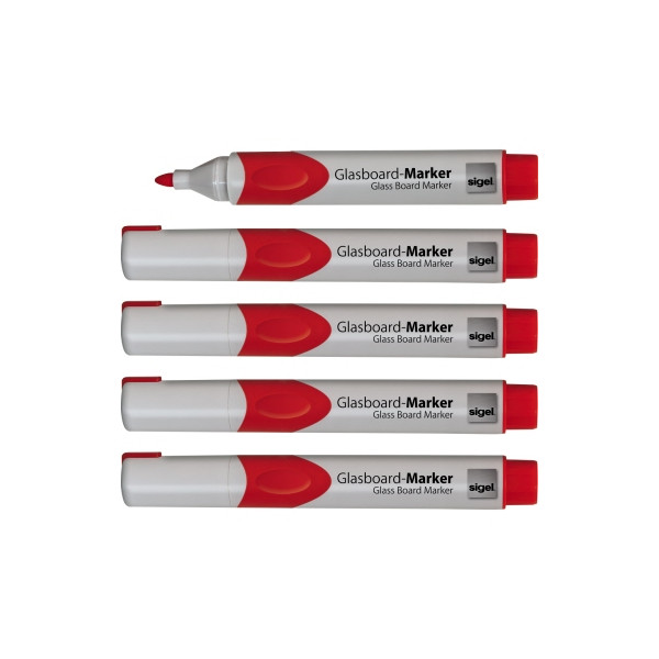 4004360841668 - Glasboardmarker GL713 5er Etui rot 2-3mm Rundspitze 400436084166