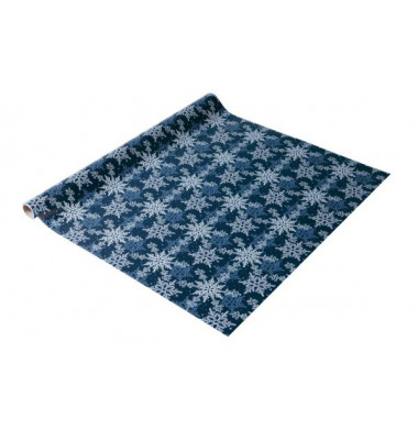 Geschenkpapier GP114, Eiskristalle, 70cm x 5m, blau/weiß