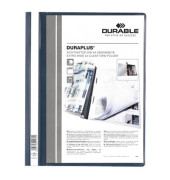 Schnellhefter DURAPLUS 257907, A4+, dunkelblau, Kunststoff, 80g, Vorderdeckel transparent