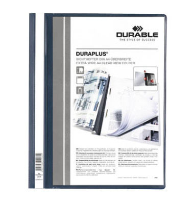 Schnellhefter DURAPLUS 257907, A4+ Kunststoff 80g, Vorderdeckel transparent