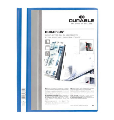 Schnellhefter Duraplus A4+ überbreit blau PVC Kunststoff kaufmännische Heftung bis 200 Blatt