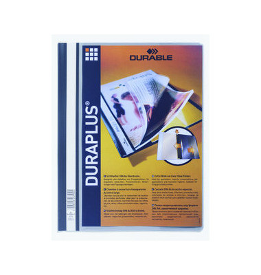 Schnellhefter DURAPLUS 257910, A4+, grau, Polyvinylchlorid (PVC), 80g, Vorderdeckel transparent