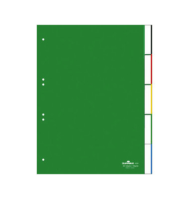 Kunststoffregister 6220-05 blanko A4 0,12mm grüne Fenstertaben zum wechseln 5-teilig