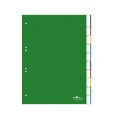 Kunststoffregister 6221 05, 10-teilig blanko, A4, 120µm, transparente Fenstertaben, 10-teilig