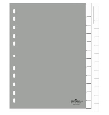 Kunststoffregister 6410-10 blanko A4 0,12mm graue Fenstertabe zum wechseln 12-teilig