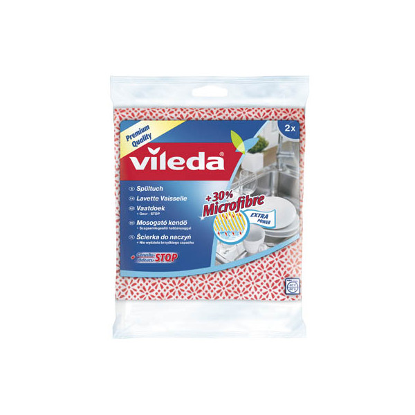 4023103110748 - Spültuch vileda® 1-lagig Baumwolle mit 50 % Microfaser L 340 x B 340 mm 2 Stück