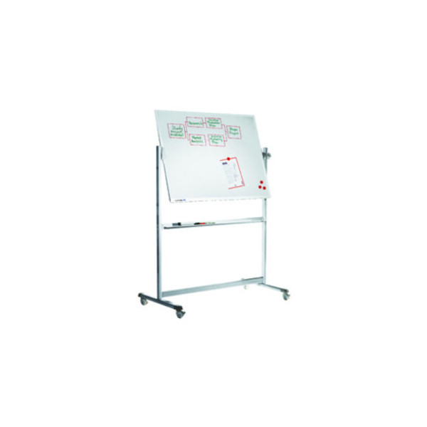 8713797000123 - Whiteboard Professional Mobil 120 x 90cm emailliert Aluminiumrahmen drehbar beidseitig