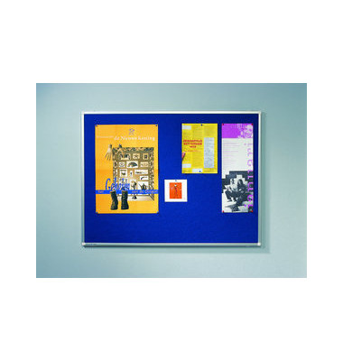 Pinnwand PREMIUM 7-141554, 120x90cm, Textil, Aluminiumrahmen, blau