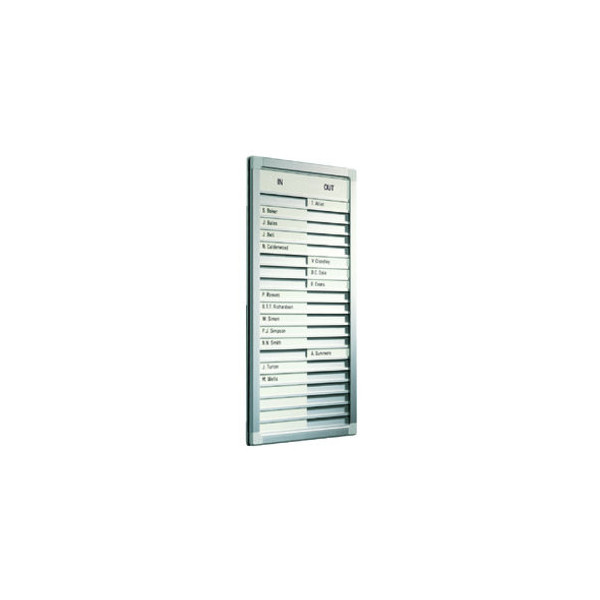 8713797032650 - PROFESSIONAL Anwesenheitstafel 26 (B) x 77 (H) cm Aluminium Kunststoff Silber