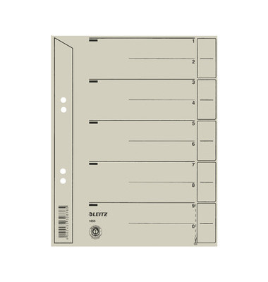 Trennblätter 1655-00-85 A5 grau 200g Karton
