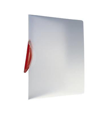 Klemmhefter ColorClip Magic 4174-00-25, A4 transparent/rot, für ca. 30 Blatt, Polypropylen (PP)