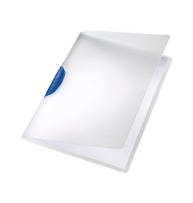 Klemmhefter ColorClip Magic 41750035, A4 transparent/blau, für ca. 30 Blatt, Polypropylen (PP)