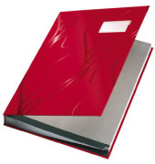 Unterschriftenmappe Design 5745 A4 Kunststoff rot mit Einsteckschild 18 Fächer