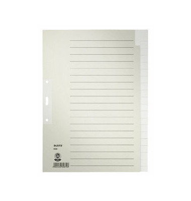 Kartonregister 6096-00-85 blanko A4 100g graue Taben 20-teilig