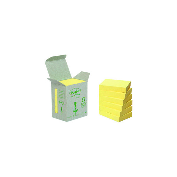 4046719216321 - Post-it Recycling Haftnotizen 51 x 38 mm Gelb 6 Stück à 100 Blatt